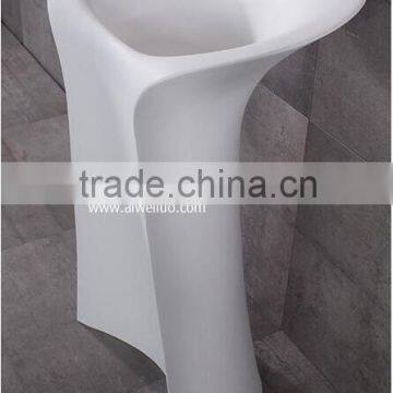 Italian Site Classic Solid Surface pedestal wash basins,,Artificial Stone freestanding Washing Basin