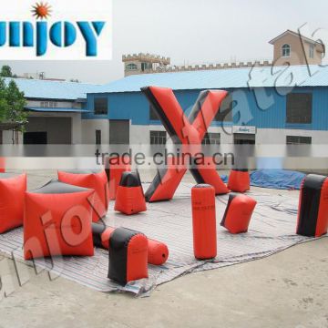 23pcs Red And Black Inflatable Shooting Paintball Bunker For Amusement