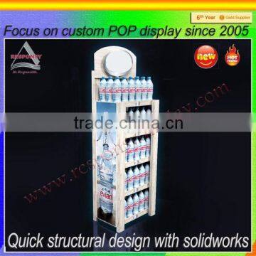 Merchandise Purpose Water Display Case, High Quality Water Bottle Display Stands