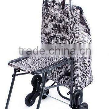 satin fabric shopping trolley with chair