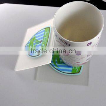 OEM custom clear transparent plastic rubber soft pvc cup coaster