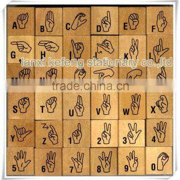 educational wooden alphabet and digital stamp toy