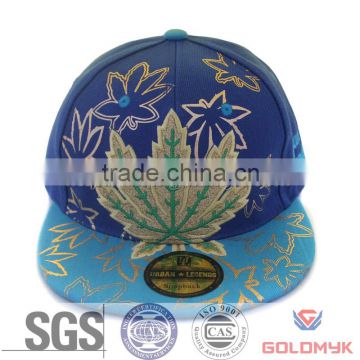 Marijuana leaf snapback cap