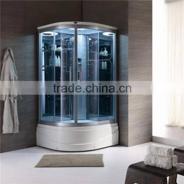 2015 new design simple sector sliding white acrylic steam shower room