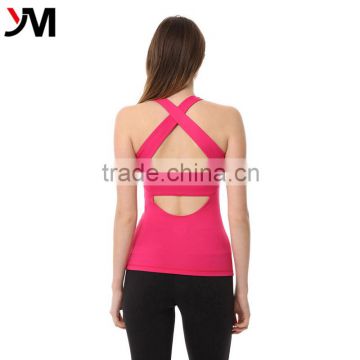 2016 New design sexy women sports tank tops custom spandex fitness wear