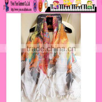 Wholesale Colorful Printed Sexy Scarf Custom High Quality Charming Casual Cheap Women Knitting Scarf