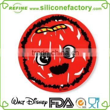 Slip-resistant funny Halloween pumpkin pattern round shape silicone pot holder