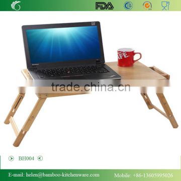 BH004/FLGB/FDA Eco-friendly bamboo wooden portable folding laptop desk portable furniture