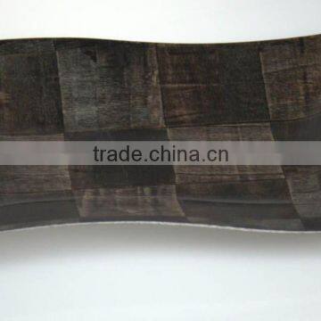 2014 New Style Unique Black Rectangular Wal-Market Serving Bowl Plate for Snack and Salad