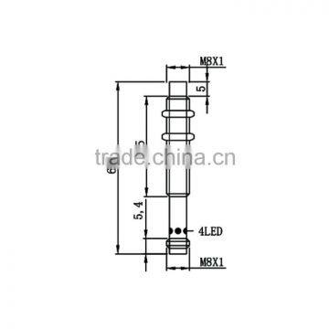 M8 Plug series Non-flush standard inductive proximity sensor