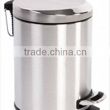 European standard moonlight lid 3L stainless steel coating step-on trash can with top finishing