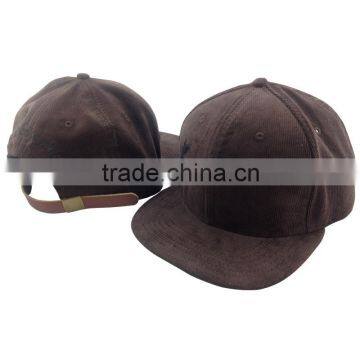 Unisex custom vintage embroidered corduroy blank baseball snapback cap wholesale