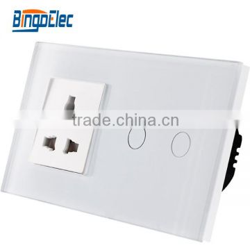 EU glass panel touch sensor switch and socket