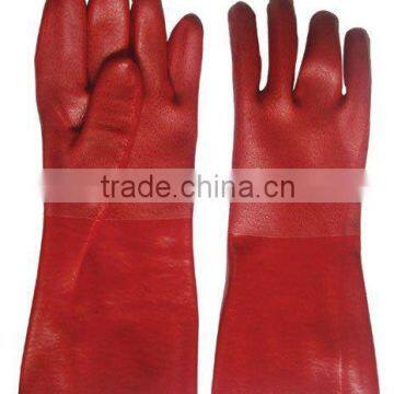 Red PVC Fully Coated Gloves