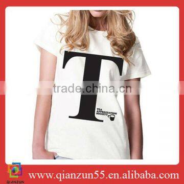 custom woman and ladies summer short sleeve white t-shirt printing