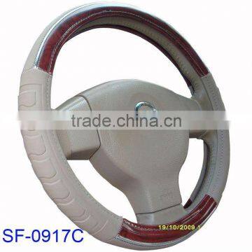 PU+PVC material truck (WOOD)car steering wheel cover for manufacture