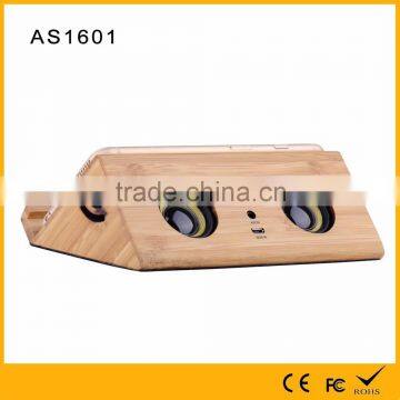 2016 new private model bamboo portable wireless speaker for mobile pads laptop