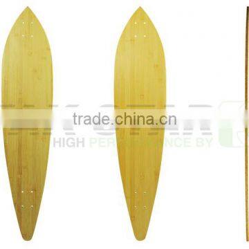 Blank pin tail 6ply bamboo with fiberglass longboard decks