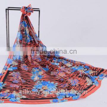 6mm Chiffon Flower Custom Design 100% Silk Shawls