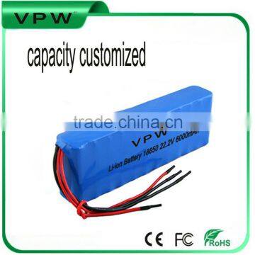 Custom li-ion 18650 battery pack 22.2v 6000mah