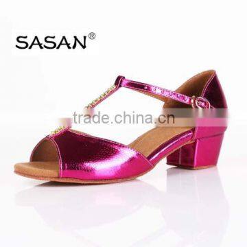 Patent PU Leather Girl Dance Shoes Cube Heel Latin Dance Shoes Swing Dance Shoes photo-4