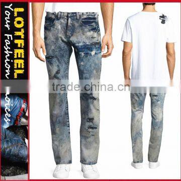 Biker Jeans Blue Denim jeans pantalon (LOTK057)