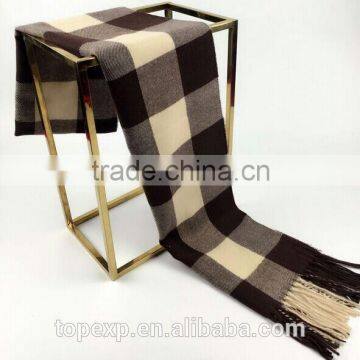 Winter Knitted Check Long Acrylic Scarf photo-2