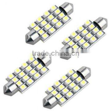 4 42mm 16 SMD LED White Car Dome Festoon Interior Light Bulb photo-3