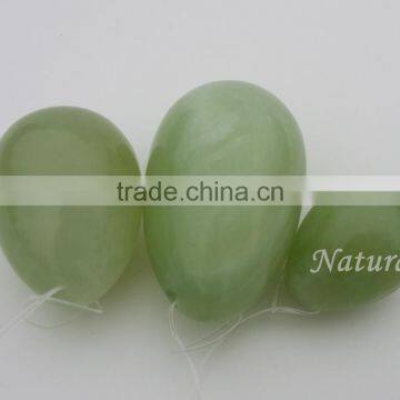 3/set Natural Green Xiuyan Jade Stone Eggs Woman Vaginal Exercise Kegel Eggs Yoni Jade Eggs With Drilled Hole