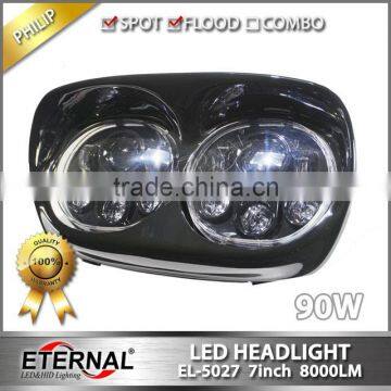 90W 5-3/4in Harley motorcycle headlight grill daymaker led headlamp hi low beam H4 headlight for 98-13 Road Glide