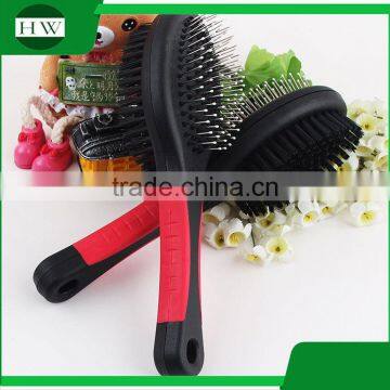 pet accessories tool hanging plastic stainless steel two sides cat dog pet bath massage hair removal grooming slicker brush comb