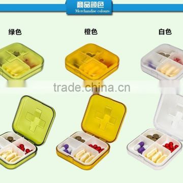 promotion 4 days cross Pill box/PP plastic pill box/Medical capsule holder