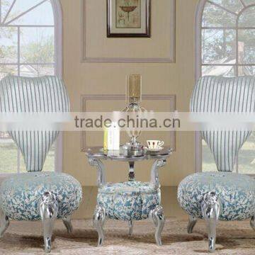 BISINI Petal Shaped Living Room Chair, European Style Solid Wood With Fabric Chair, Classic and Fancy Chair (BF01-X1197) photo-3