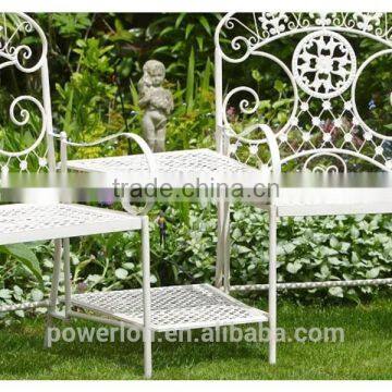 POWERLON Vintage 2 Seater Garden Bench Wrought Iron Outdoor Furniture photo-3