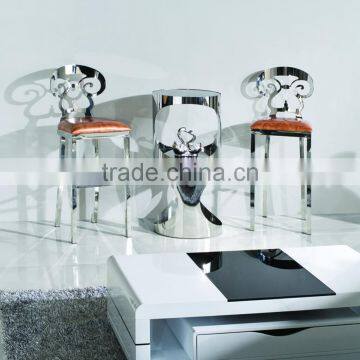 01# Luxury stainless steel counter chairs