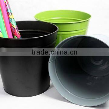 Metal Iron Round Waste Bin For Home photo-2