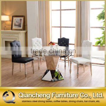 Luxury Granite Top 48 Inch Round Dining Table With Stainless Steel photo-6