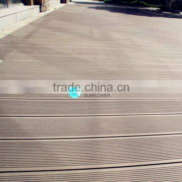 145*23 Anti-slip WPC Grooved Decking for Garden photo-3