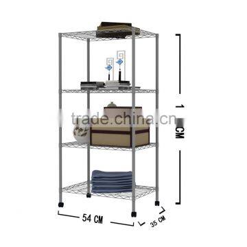 4-Tier Carbon Steel Black Shelf Storage Wire Metal Rack Shelving Suitable For Kitchen Home and Office photo-5