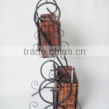 2 Tier Scroll Design Magazine Storage Wicker Rack or Magazine Holder photo-3