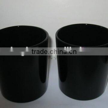 wholesale black glass candle jar