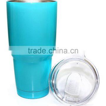 Aqua Blue Steel 30oz Vacuum Tumbler Cup photo-3