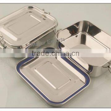 Stainless Steel Leak proof Lunch Box with removable leak proof silicone ring