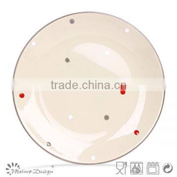 19.5cm ceramic plate and dish dot design high quality plate and dish