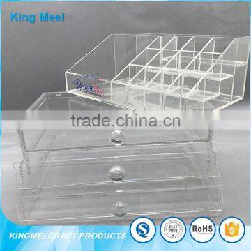 2017 custom high quality acrylic drawer cosmetic display