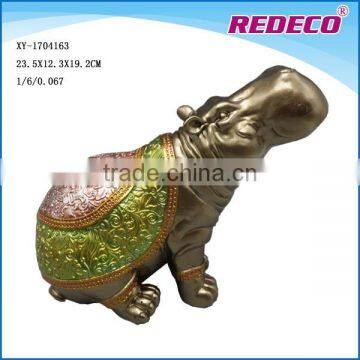 2017 best design resin hippo statue for home deco