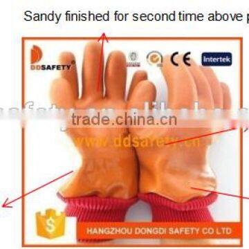 DDSAFETY Hot Sale Orange Pvc Glove With Acrylic Boa Liner photo-5