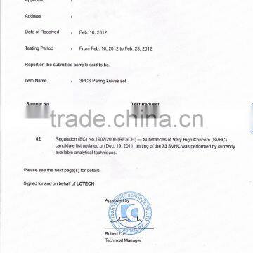 SGS/ITS Report, REACH