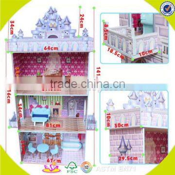 Wholesale Beautiful Kids Wooden Dollhouse Toy , Lovely Kids Wooden Dollhouse Toy, Popular Kids Wooden Dollhouse Toy W06A102 photo-4