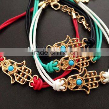 Gold Hamsa Hand Rubber Bracelet photo-4